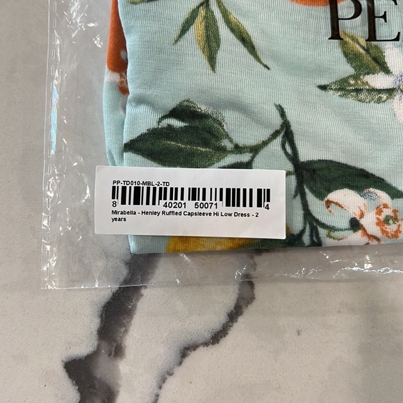 Posh Peanut Mirabella Henley ruffled cap sleeve hi low dress - Picture 3 of 5